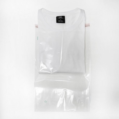 per con Taglia L: dimensioni 35 x 42,5 cm Resistenza 38 micron 25 borse trasparenti in plastica auto adesive buste auto adesive trasparenti in polipropilene per camicie e maglie per confezionamento indumenti con avviso di sicurezza 