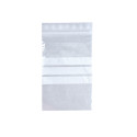 Sacchetti con chiusura a zip trasparenti con strisce bianche 12x18 cm