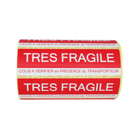 Etiquette "TRES FRAGILE"